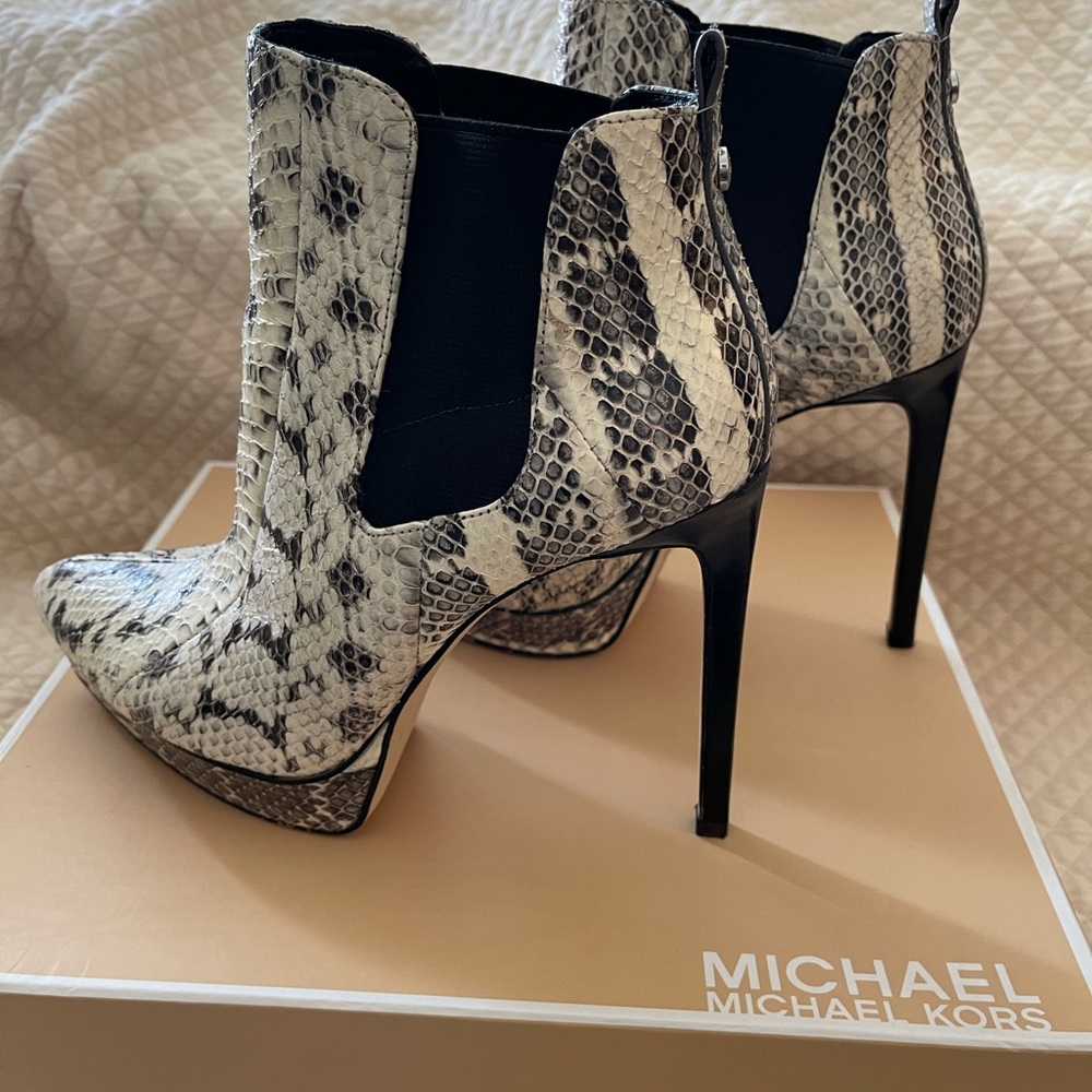 Sexy Michael Kors Snake Skin 4 1/2 inch Bootie